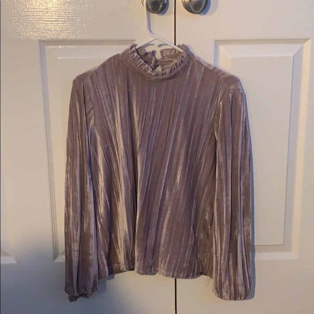 Shimmery pink mock turtle neck sweater